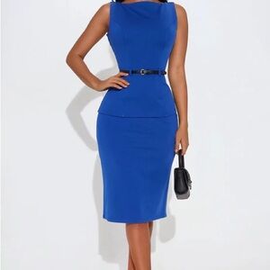 Elegant Blue Sleeveless Set